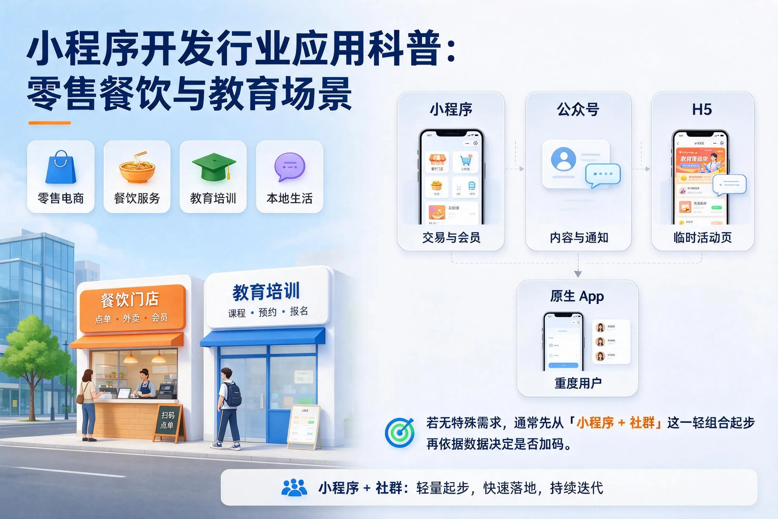 宜昌小程序开发行业应用科普:零售餐饮与教育场景