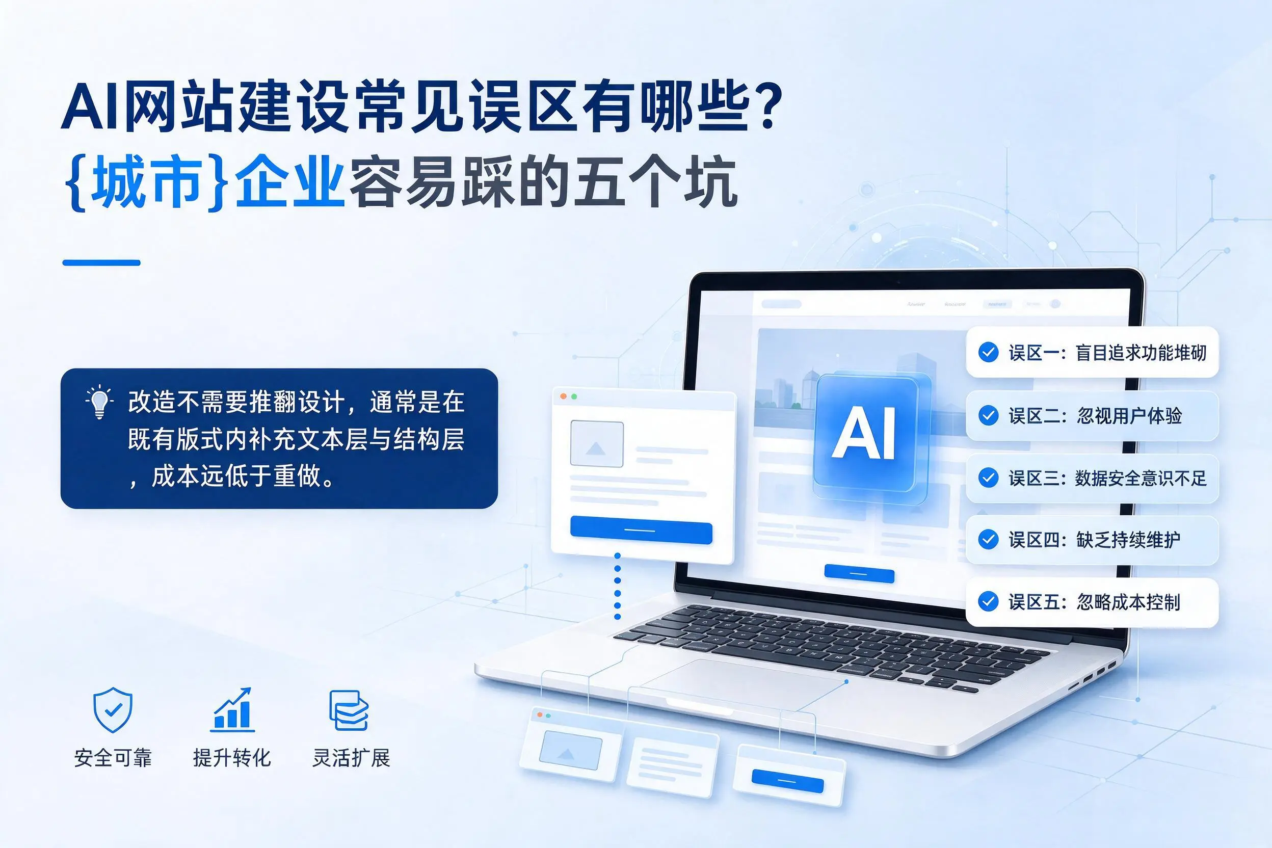 AI网站建设常见误区有哪些?宜昌企业容易踩的五个坑