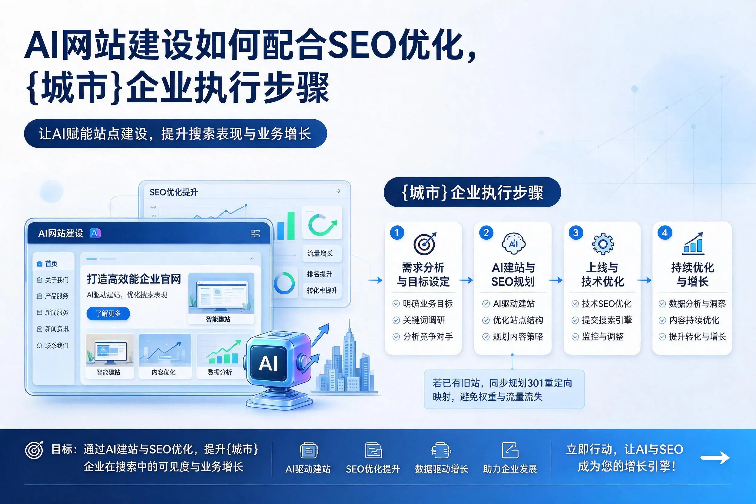 AI网站建设如何配合SEO优化,宜昌企业执行步骤